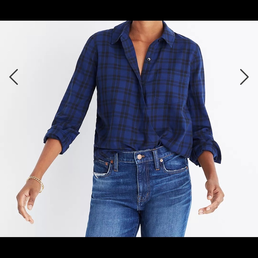 Madewell Wrap-Front Shirt in Arion Plaid